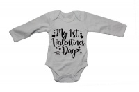 BuyAbility My 1st Valentine's Day - Hearts - Long Sleeve - Baby Grow Photo