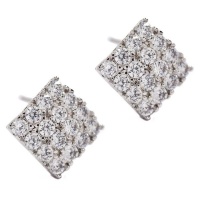 Idesire Pavé Square Stud Earring Set With Cubic Zirconia's Photo
