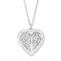 Cazabella Stainless Steel Heart Tree of Life Pendant Photo