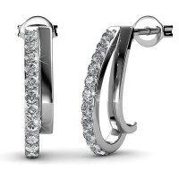 Dhia Moon Hoop Earrings made with Crystals from Swarovski Photo
