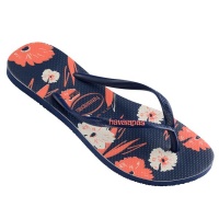 Havaianas Slim Floral Basic Navy Blue - Women's Flip Flops. Photo