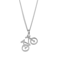 Jewellers Florist Ladies Sterling Silver Bicycle Necklace with 45cm Chain Photo