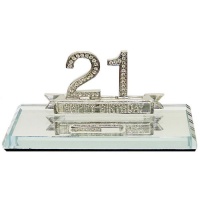 21st Happy Birthday Key On Mirror Base Silver Bevelled Edge Photo