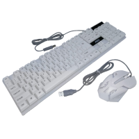 USB Wired Gaming Keyboard Mouse Combos Set with RGB Light Photo