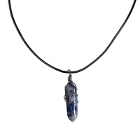 Earth Stone Collection - Wire Wrapped Sodalite Stone Necklace Photo