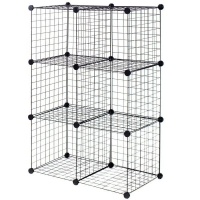 Fine Living Convenient Cube Wire Cabinet - Black- 6 Piece Photo