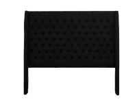 Monique Winged Headboard - Black - Covered Buttons - King Photo