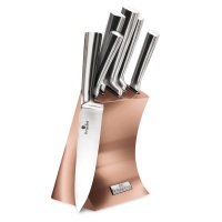 Berlinger Haus 6 Piece Knife Set with Stand - Metallic Rose Gold Edition Photo