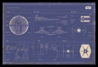 Star Wars - Imperial Fleet Blueprint Poster with Black Frame Photo