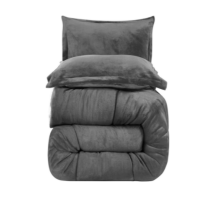 Grey Winter Fleece Sherpa Comforter Set - Queen Photo