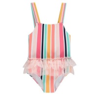 SoulCal Baby Girls Swimsuit - Ochre Striped [Parallel Import] Photo