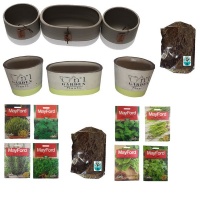 Organic Herb Planting Kit With 6 Pots Enriched Soil & 8 Packets of Herbs Photo