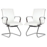 The Office Chair Corp TOCC White Square Pad Visitors' Office Chairs - Set of 2 per box Photo