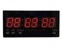 Digital LED Number Wall Clock with Date & Temperature Display - JH-4622 Photo