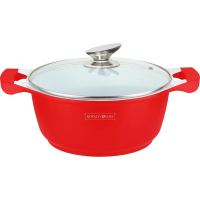 Royalty Line 28cm Ceramic Coating Casserole with Lid - Red Photo