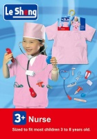 Nurse Role Play Costume Set with Accessories - Pink - Deluxe Photo