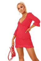 I Saw it First - Ladies Red Polka Dot Tea Dress Photo