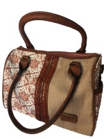 Vivace- Executive Barrel Handbag Pure Cotton - Brown Photo