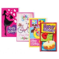 Bulk Pack X 12 Female Birthday Card & Envelope English Wording Photo
