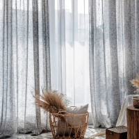 Matoc Designs Matoc Readymade Curtain -Textured Sheer - Taped 265cm W x 250cm H - GreySlate Photo