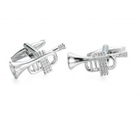 OTC Silver Trumpet Musician Style Cufflinks Photo