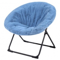 LASA Faux Fur Saucer Folding Blue Chair Photo