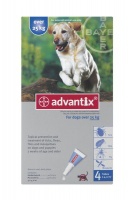 Advantix Extra Large Dog 4.0ml - 4 pipettes - 25kg Blue - For Ticks Photo