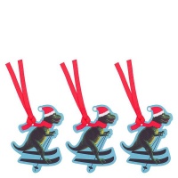 AK Christmas Wrapping - Skiing Dino Die Cut Gift Tags - Pack of 5 Photo
