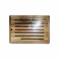 Regent Acacia Bread Board With Removable Crumb Catcher Photo