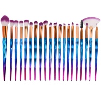 Professional 20 Pieces Diamond Handle Makeup Brush Set - Blue & Purple Photo