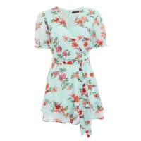 Quiz Ladies Floral Frill Playsuit - Mint Photo