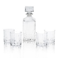 Eco Decanter Glass with Lid and 4 Whiskey Glasses Gift Set Photo