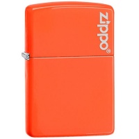Zippo Lighter - Logo Neon Orange Photo