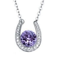 Stella Luna Horseshoe necklace- Swarovski Tanzanite crystal Photo