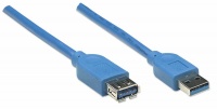 Manhattan Superspeed USB Extension Cable-A Male / A Female -3m Blue Photo