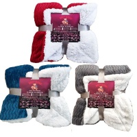 Sweet Home Sherpa Flannel Blanket.Three value packs.Double layer Stylish Warm. Photo