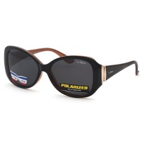 Lespecs Square Ladies Polarized Sunglasses - Shiny Black Photo