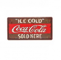 DeBlequy Aankopen - Ice Cold Coke - Retro Vintage Metal Wall Plate Photo
