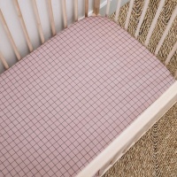 PHLO Studio 100% Cotton Bold Grid Cot Fitted Sheet Photo