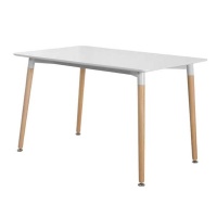 HEARTDECO Modern White Dining Table Study Desk 1.2m Photo