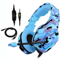 Onikuma K1B 3.5mm Stereo Gaming Headset Camo Series - Blue Photo