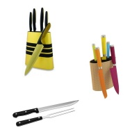 2 x Grunwerg 5 Piece Knife Sets & RS Roasting Carving Knife and Fork Set Photo