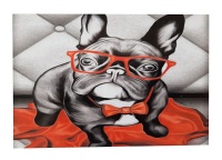 Diamond Dot Art painting - 30x30 - Dog with red glasses Photo