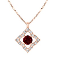 Stella Luna Clover Pendant- Swarovski Ruby Crystal Rosegold Photo