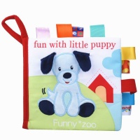 Soft Baby Label Cloth Book - Fun with a little puppy Photo