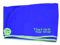 ThatGr8 Microfibre Hair Wrap - Extra Long 80cm - Blue - Lime Green Trim Photo