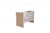 LINX QMovi Baby Crib Doce Sonho - Oak & White Photo