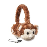 Animalz Furry Retractable Volume Limiting Over-the-Ear Headphones - Monkey Photo