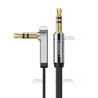 UGreen 3.5mm M to M 90° 5m Audio Cable - Black Photo