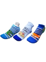 Kids Slipper Socks with Non-Slip Grip Pads - Assorted Pack of 3 - UK 2 Photo